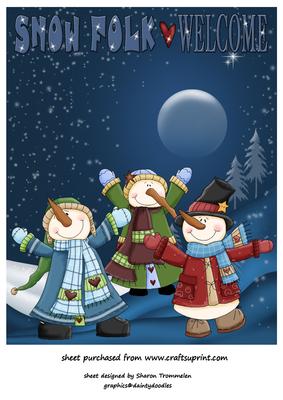 Snow Folk Welcome Large Card Front