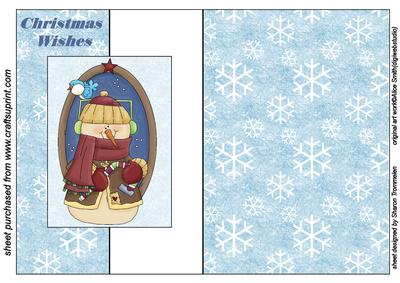 Christmas Wishes Snowman Fold Back