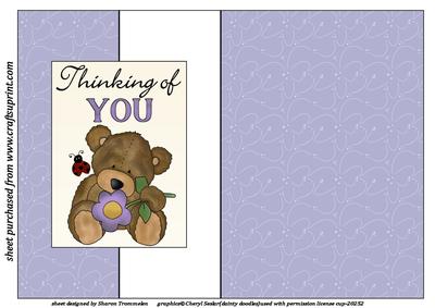Thinking of You Ted Fold Back Sheet