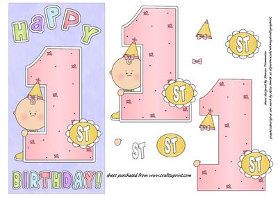 1st Birthday Girl Step by Step