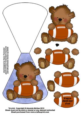 Sporty Ted Wobble Card Sheet
