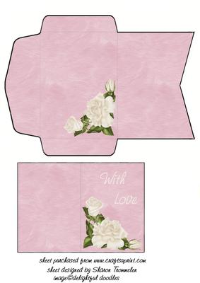 With Love Roses Mini Card & Envelope(2.5x3.5inch)