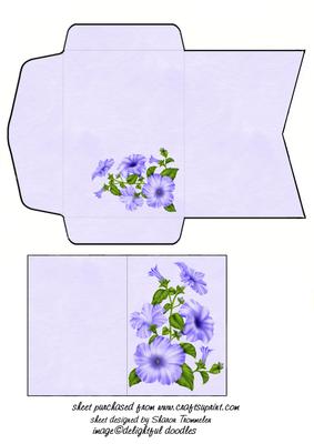 Blue Petunias Mini Card & Envelope