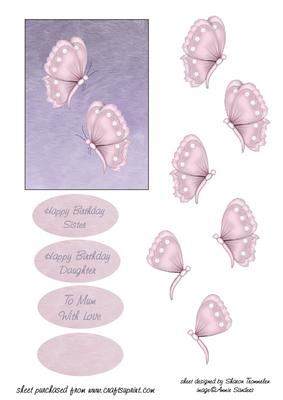 Birthday or Mothers Day Butterflies Step by Step