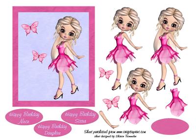 Little Lady in Pink Step by Step