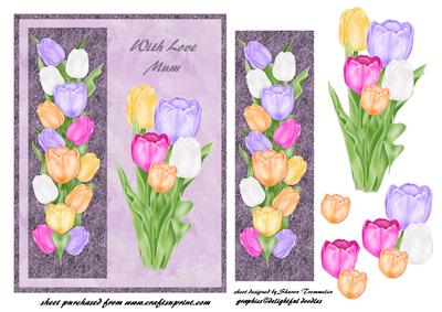 Mum Tulips Step by Step with Bookmark