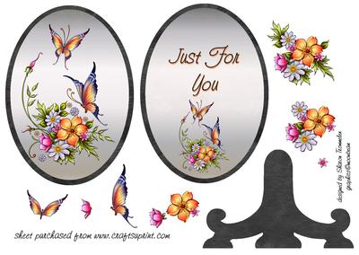 Just for You Butterflies & Flowers Plate Sheet