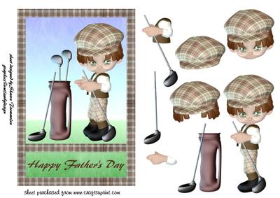 Fathers Day Golfer Step by Step