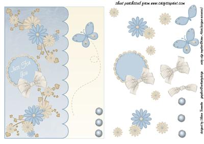 Butterfly and Flowers Wavy Edge Step by Step