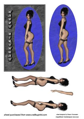 Sexy Lady Card Front Step by Step