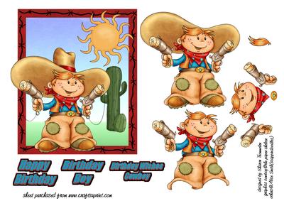 Birthday Wishes Cowboy Step by Step