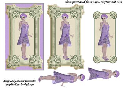 Vintage Lady in Purple Step by Step