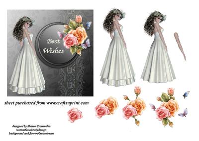 Best Wishes Lady and Roses Step by Step