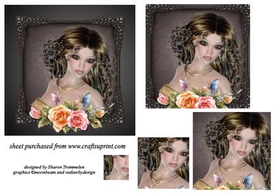 Elegant Woman and Flowers Pyramid Sheet