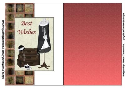 Art Deco Best Wishes Fold Back Sheet