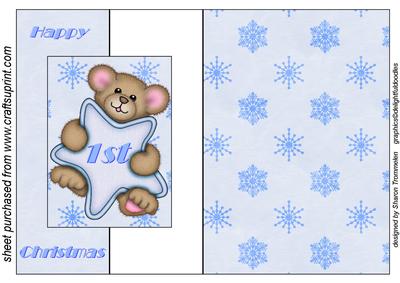 Baby Boy's 1st Christmas Fold Back Sheet
