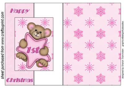 Baby Girl's 1st Christmas Fold Back Sheet