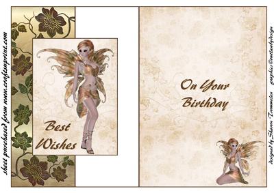 Best Wishes Fairy Fold Back Sheet