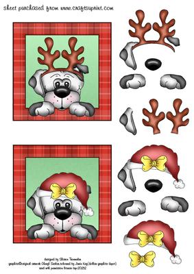 Puppy Christmas Toppers