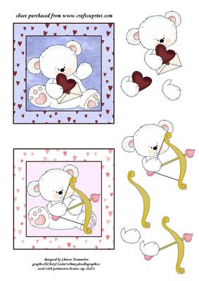 Male and Female Valentine Ted Toppers