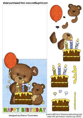 Boy Birthday Teddy Bear Over the Edge