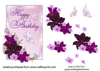 Happy Birthday Flowers Step by Step