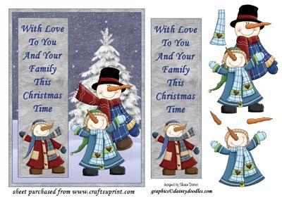 Snowman Friends Step by Step with Bookmark
