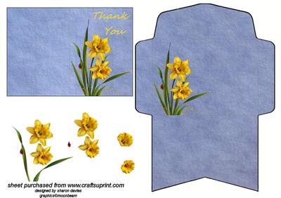 Thank You Daffodils Mini Card and Envelope