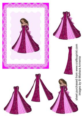 Lady in Pink with Lace Frame