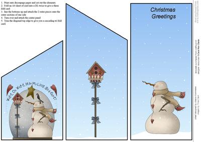 Snowman and Bird House Cascade Card