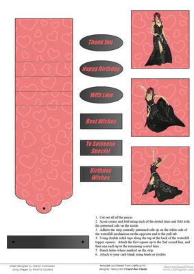 Lady in Black Dress with Love Hearts Waterfall Sheet
