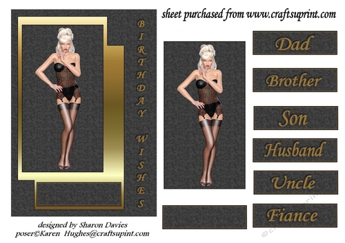 blonde sexy lady card front