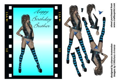 Sexy Lady in Film Strip Birthday Brother