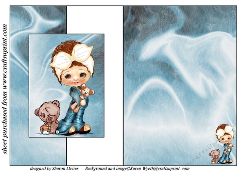 little girl blue and ted fold back sheet