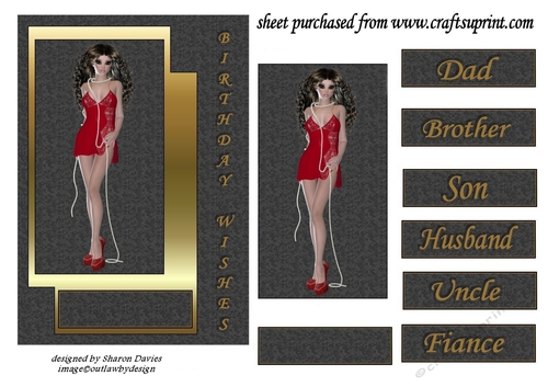 lady in red card front 