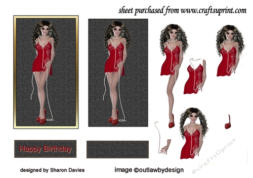 lady in red step by step toppers sheet