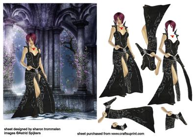 Elegant Lady in Black Step by Step
