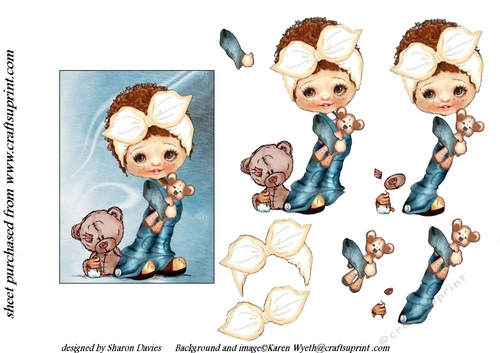 little girl in blue step by step