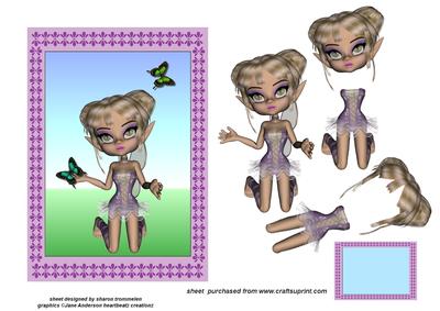 Purple Fairy and Butterfly Step by Step