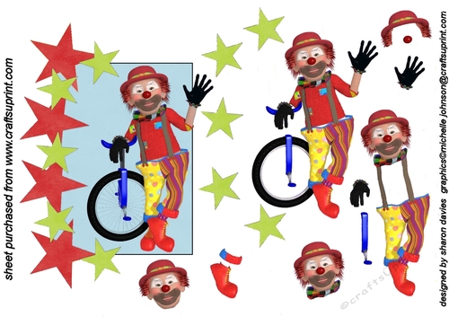 boys clown topper sheet