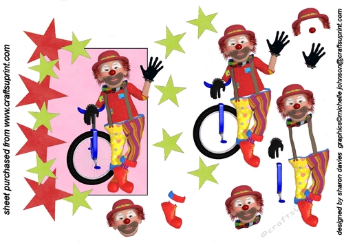 girls clown topper sheet