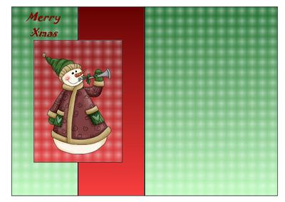 Merry Xmas Snowman Fold Back Sheet