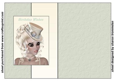 Elegant Lady Birthday Wishes Fold Back Sheet