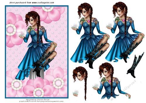 flower fairy in blue step by step
