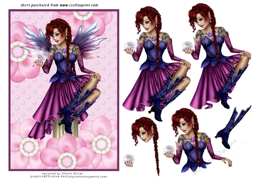 flower fairy in purple step by step