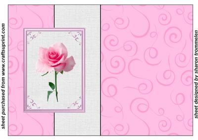 Pretty Pink Rose Fold Back Sheet