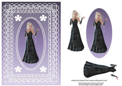 Lady in Black in Lace Frame