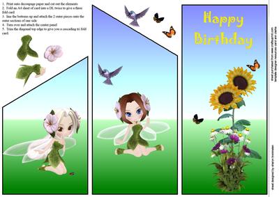 Fairy Garden Birthday Cascade Sheet
