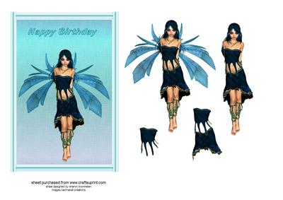 Blue Fairy Birthday Step by Step