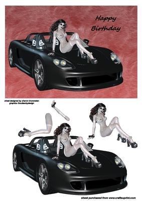 Naked Lady on Car Step by Step
